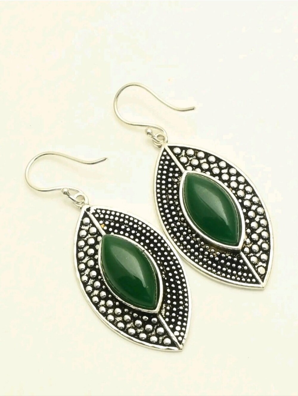 Green Onyx Gemstone Jewelry 925 Sterling Silver Handmade Drop Dangle Earrings